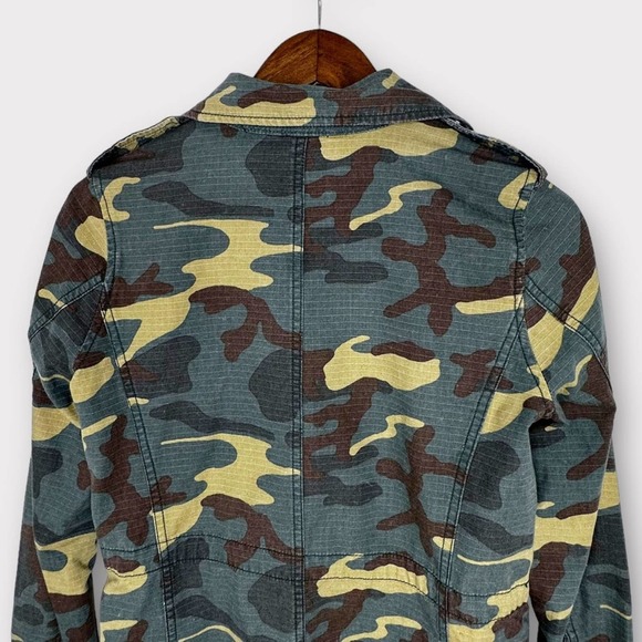 Madewell Outbound Camouflage Button Front Utility Jacket Olive Green Tan Brown - Picture 10 of 14